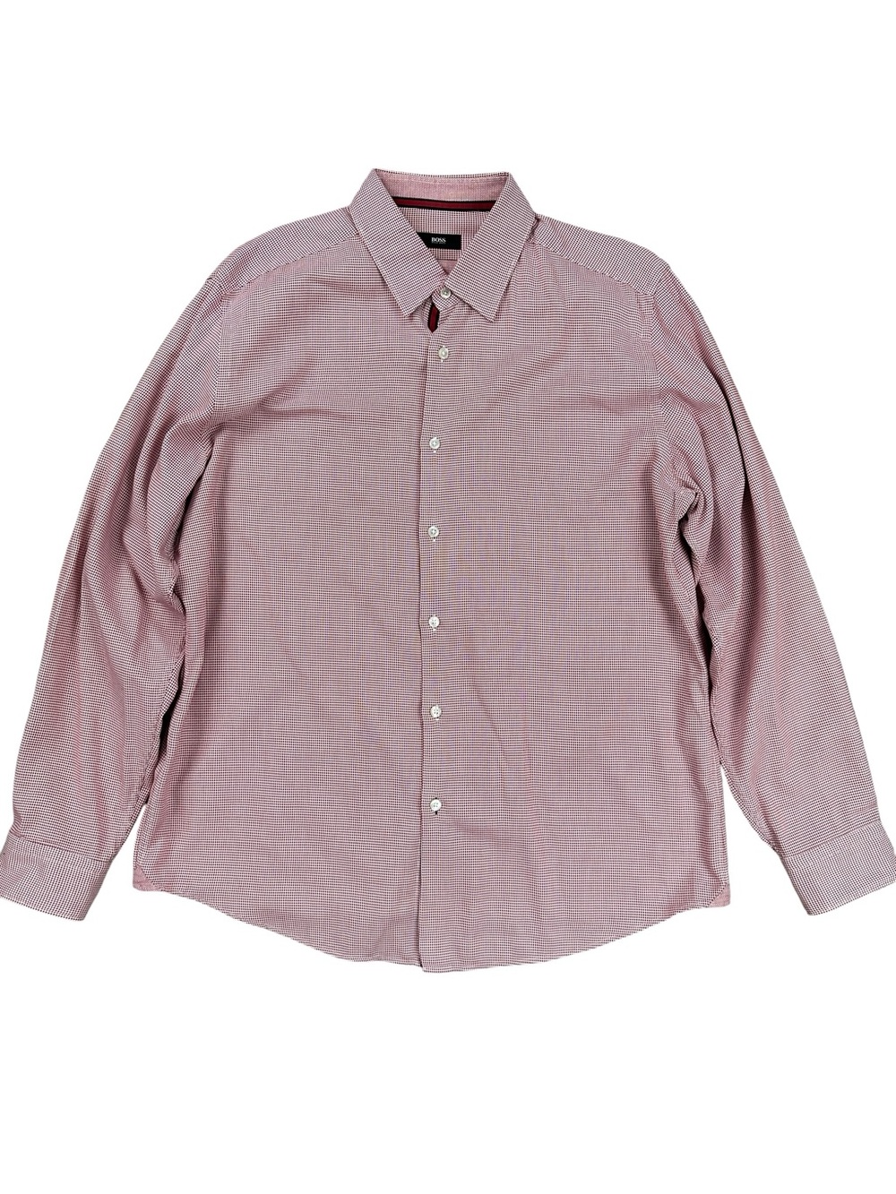 Boss Hugo Boss Red Stitched Regular Fit Long Sleeve Button Down - XL